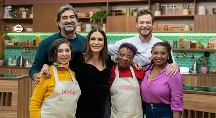 Maria Inês e seu filho Zeca Camargo, Ticiana Villas Boas, Magda e a filha Daiane dos Santos, e Dalton Rangel no “Duelo de Mães”